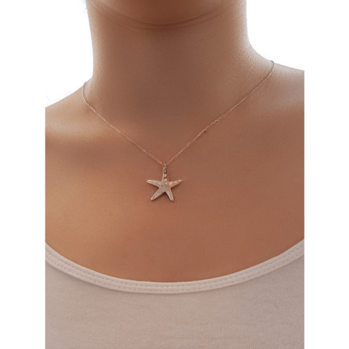 White Starfish Sterling Silver 925 Necklace