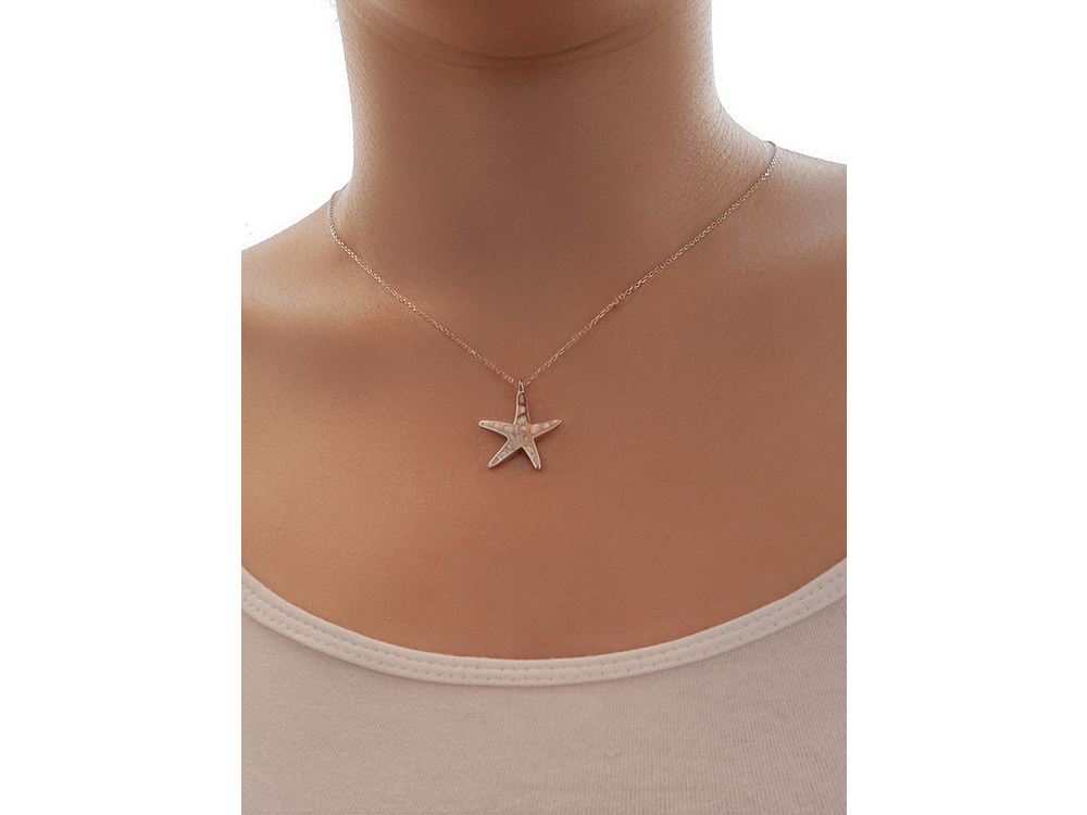 14mm x 18mm Solid 925 Sterling Silver Starfish Pendant Charm 14mm x 18mm Solid 925 Sterling Silver Starfish Pendant Charm