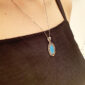 Greek Key Blue Opal Necklace