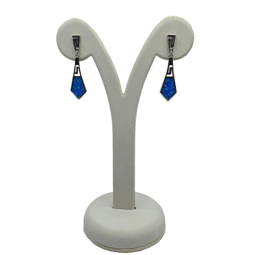 Greek Key Silver Earrings