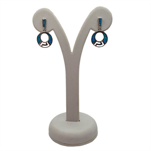 Blue Greek Key Earrings