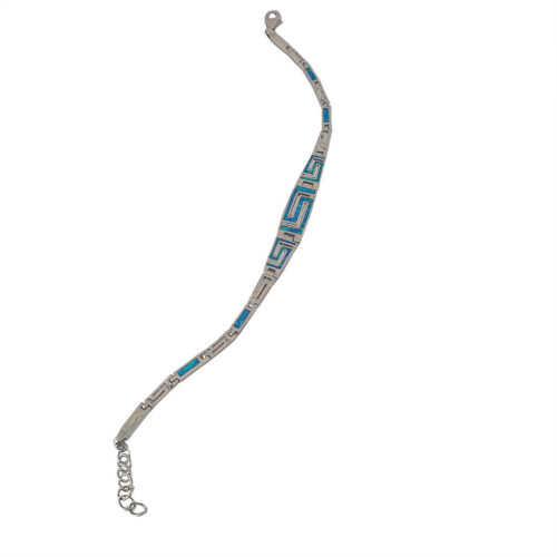 Greek Key Blue Bracelet