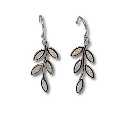 White Olive Leaf Earrings
